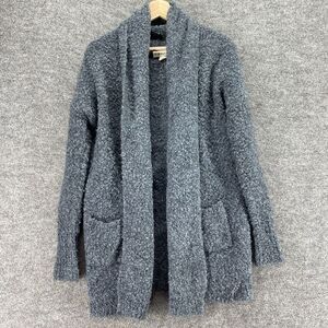 If It Were Me Cardigan Women S Small Gray Knit Alpaca Open Front Collared Casual